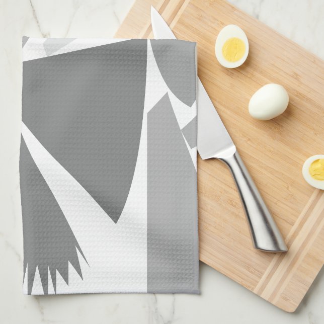 Modern Gray Abstract Geometric Pattern      Kitchen Towel (Quarter Fold)