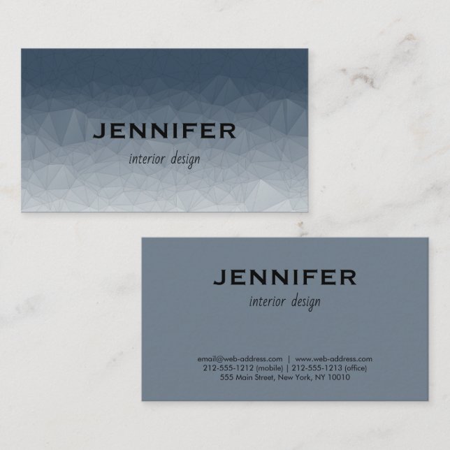 Modern Gray Abstract Interior Design. Business Card (Front/Back)