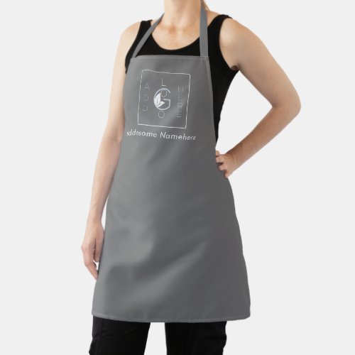 Modern Gray Add Your Logo Business Marketing   Apron