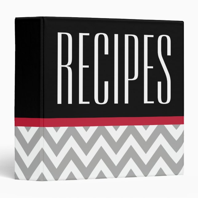 Modern Gray and Black Recipe Binder (Front/Spine)