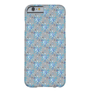 Modern gray and blue Holiday Snowflakes pattern Barely There iPhone 6 Case