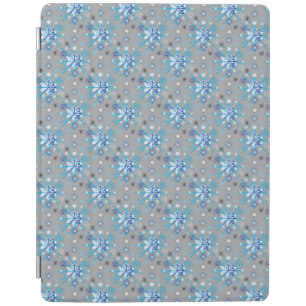 Modern gray and blue Holiday Snowflakes pattern iPad Smart Cover