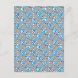 Modern gray and blue Holiday Snowflakes pattern Postcard