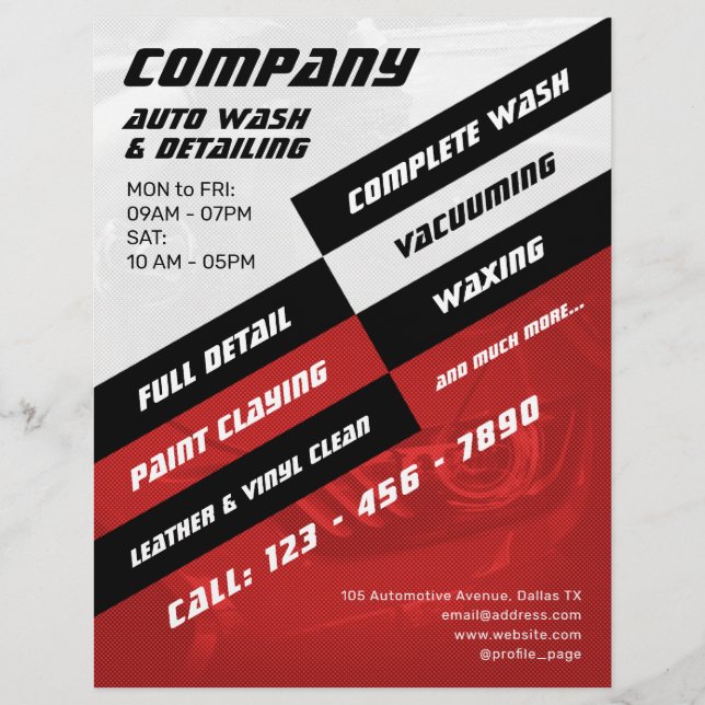Modern gray and red automotive  flyer (Front)