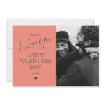 Modern Gray And Salmon Pink Photo Valentines Day Holiday Card Modern Gray And Salmon Pink Photo Valentines Day Holiday Card