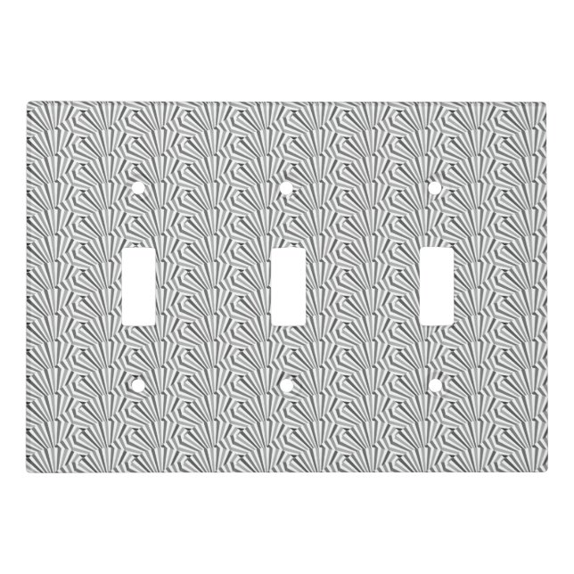 Modern Gray and White Abstract Pattern Light Switch Cover (Front)