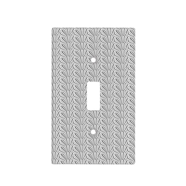 Modern Gray and White Abstract Pattern Light Switch Cover (Front)
