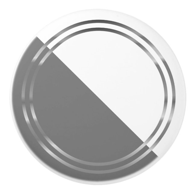 Modern Gray and White  Ceramic Knob (Front)