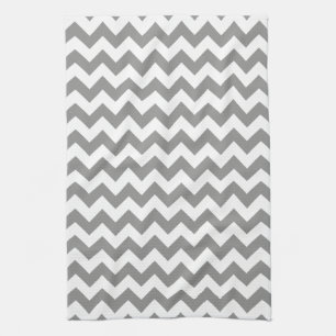 Modern Gray and White Chevron Zigzag Pattern Towel