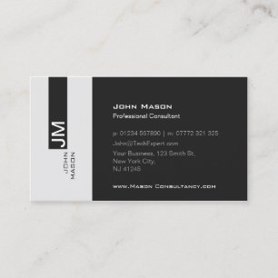 Modern Gray and White Consultant - Business Card