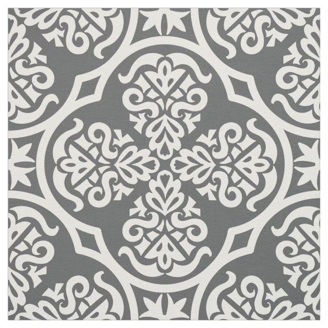 Modern Gray and White Geometric Fabric (Swatch)