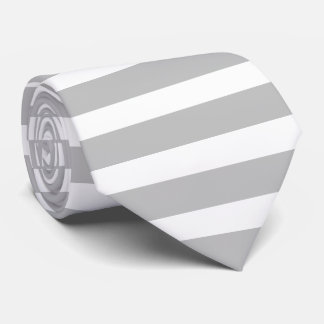 Modern Gray And White Horizontal Striped Neck Tie