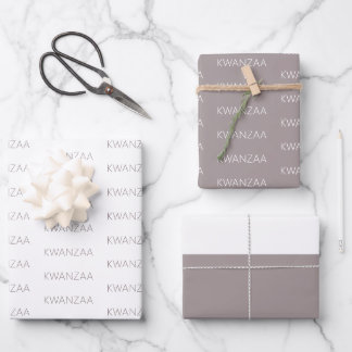 Modern gray and white Kwanzaa Wrapping Paper Sheets