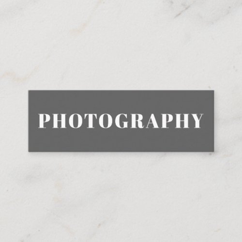 Modern Gray and White Minimalist Photography Mini Business Card