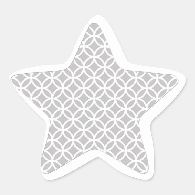 Modern Gray and White Patterned Star Stickers (Front)
