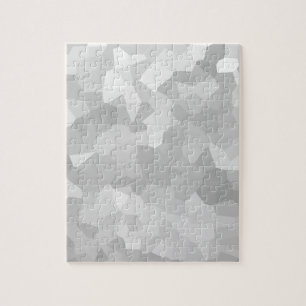 Modern - Gray and White Polygon Shape Abstract Jigsaw Puzzle