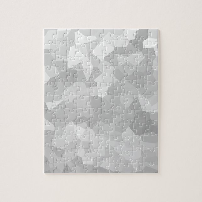 Modern - Gray and White Polygon Shape Abstract Jigsaw Puzzle (Vertical)