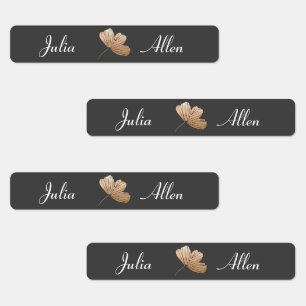 Modern Gray and White Skinny Iron On Clothing Labels