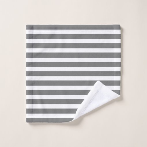 Modern Gray And White Striped Bath Towel Set Zazzle