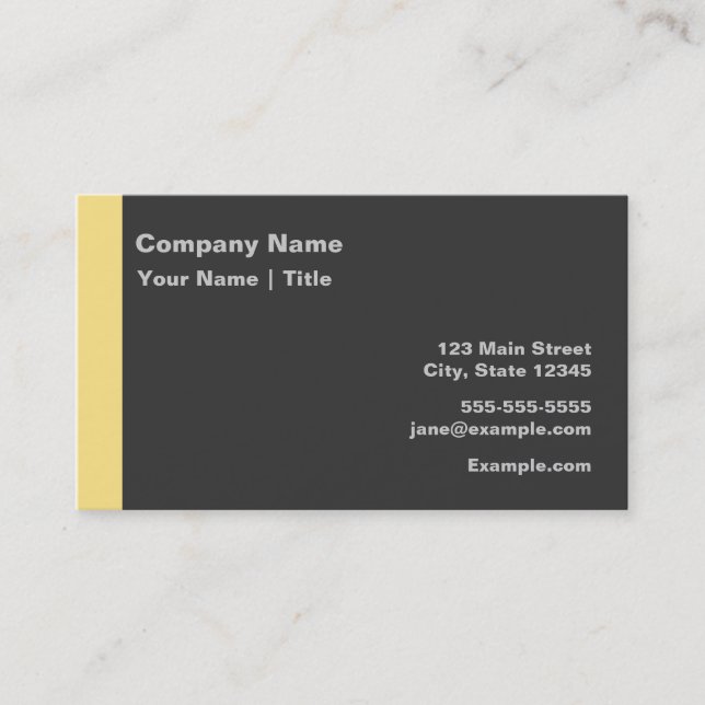 Modern Gray and Yellow Business Card (Front)