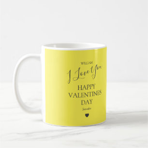 Modern Gray And Yellow Photo Valentines Day Coffee Mug