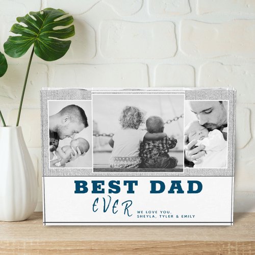 Modern Gray Best Dad Fathers Day 3  Photo Block