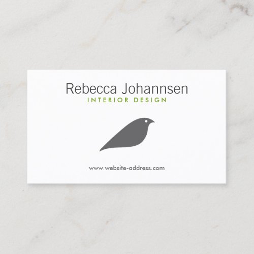 MODERN GRAY BIRD Designer Business Card