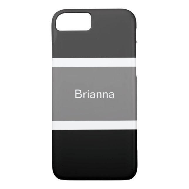 Modern Gray Black And White Stripes Case-Mate iPhone Case (Back)