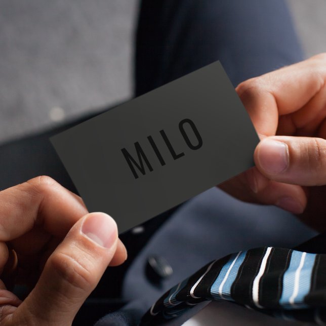 Modern Gray & Black Typography Classy Luxury Business Card (Creator Uploaded)