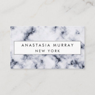 Modern Gray Black & White Marble Minimalist Luxury Business Card