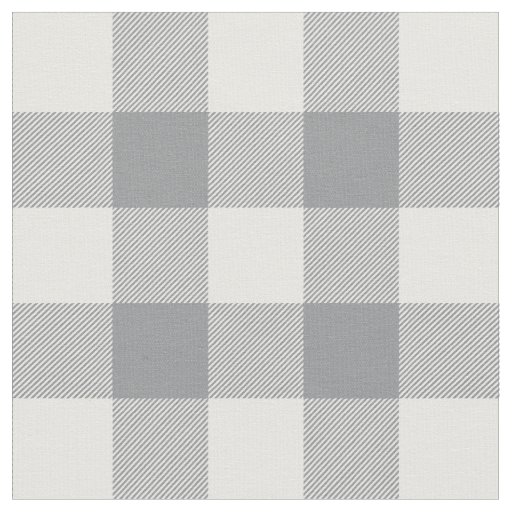 Modern Gray Buffalo Plaid Fabric
