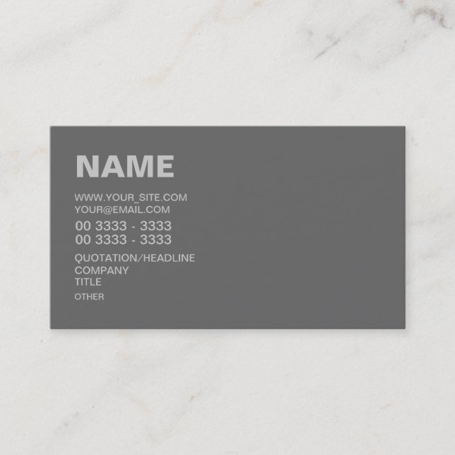 Modern Gray Business Card (Front)