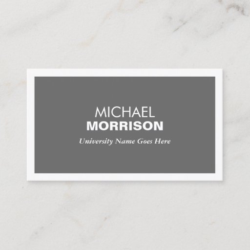 Customizable MODERN GRAY BUSINESS CARD FOR COLLEGE STUDENTS