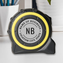 Modern Gray Business Monogram Stamp Tool Tape Measure