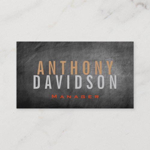 Modern Gray Chalkboard Huge Letter Business Card