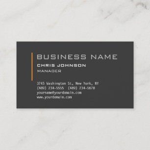 Modern Gray Charming Manager Business Card