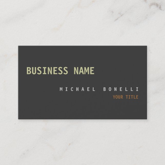 Modern Gray Chic Professional Business Card (Front)