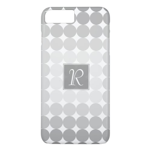 Modern Gray Circles Monogram iPhone 8 Plus7 Plus Case