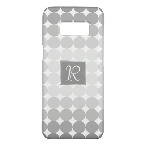 Modern Gray Circles Monogram Case_Mate Samsung Galaxy S8 Case