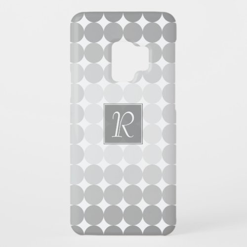 Modern Gray Circles Monogram Case_Mate Samsung Galaxy S9 Case