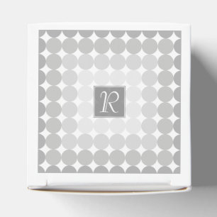 Modern Gray Circles Monogram Favor Boxes