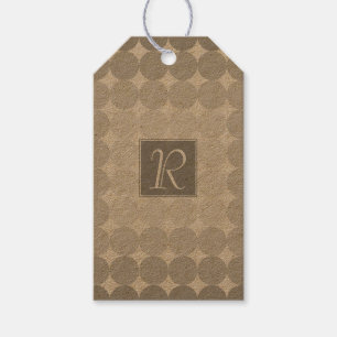 Modern Gray Circles Monogram Gift Tags