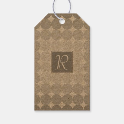 Modern Gray Circles Monogram Gift Tags