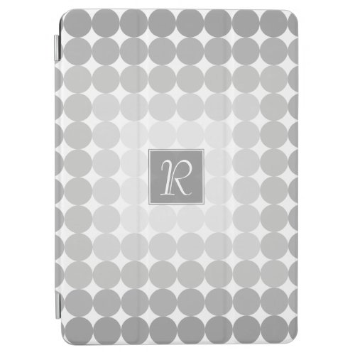 Modern Gray Circles Monogram iPad Air Cover