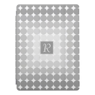 Modern Gray Circles Monogram iPad Pro Cover