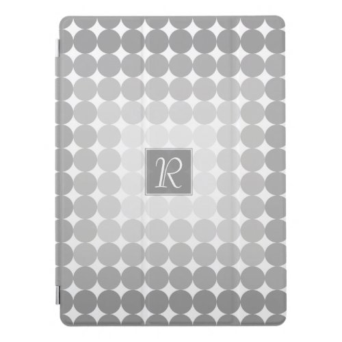 Modern Gray Circles Monogram iPad Pro Cover