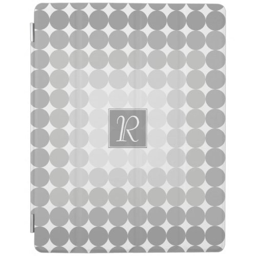 Modern Gray Circles Monogram iPad Smart Cover