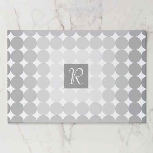 Modern Gray Circles Monogram Paper Pad