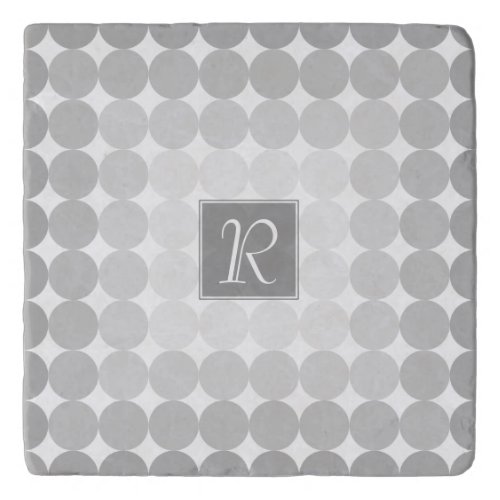 Modern Gray Circles Monogram Trivet