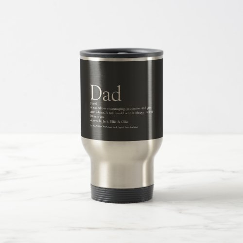 Modern Gray Cool Dad Daddy Father Definition Travel Mug